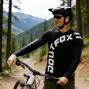 <span class=keywords><strong>Maglia</strong></span> da <span class=keywords><strong>Ciclismo</strong></span> DONUTFOX 1 2026 a Manica Lunga Personalizzata per MTB DH MX Strada in Poliestere - Product Image 1