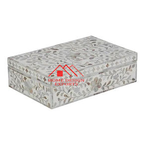 Boîte à bijoux de rangement en incrustation d'os faite à la main pour la décoration intérieure Boîtes de rangement et organisateur de bijoux en corne et MDF de haute qualité - Product Image 5