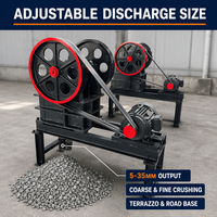 Concasseur à mâchoires électrique pour pierres, machine de concassage de granit 125 mm, sortie 5-35 mm, 1-3 TPH, 5,5 KW, pour carrière et exploitation minière