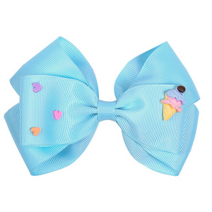 Accessori per capelli a forma di cuore di cartone animato per bambini piccoli gelati carini freschi fiocchi per capelli a nastro - Product Image 1