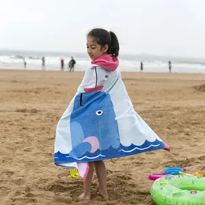 No Fade Cotton Towels Beach 100% Cotton Kids Children Hooded Beach Towel