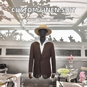 Costume décontracté sur mesure en lin 100% style italien à simple boutonnage, ensemble 2 pièces pour hommes, idéal pour les ateliers de couture - Product Image 2