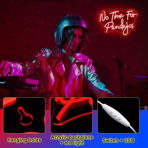 No Time for Pendejos Neon Sign Red Led Neon Light para decoración <span class=keywords><strong>de</strong></span> pared Regulable USB Idioma español Letreros <span class=keywords><strong>de</strong></span> neón - Product Image 2