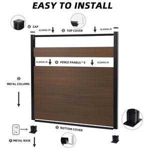 Bán buôn không thấm nước chống UV WPC hàng rào tấm gỗ nhựa composite ngoài trời riêng tư hàng rào vườn an ninh an toàn hàng rào trang trại - Product Image 3