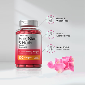 Vitaminas para Cabello, Piel y Uñas en Cápsulas Blandas ODM/OEM con Biotina y Colágeno, Enriquecidas con Aceite de Argán y Aceite de Coco - Product Image 4