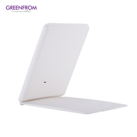 Top vente forme carrée pliant voyage maquillage miroir 180 degrés Rotation LED Table miroir avec 3 couleurs lumières