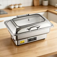 Chauffe-Plats Électrique Professionnel en Acier Inoxydable 201 pour Buffet – Ensemble Chauffe-Plats et Réchaud de Service Alimentaire