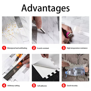 Carreaux de <span class=keywords><strong>mosaïque</strong></span> de <span class=keywords><strong>papier</strong></span> <span class=keywords><strong>peint</strong></span> carré et autocollant en PVC de luxe pour mur - Product Image 3