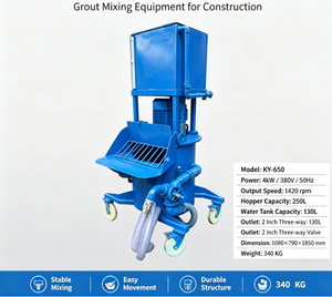 Equipo Mezclador de Mortero Ky-650, Tolva de 250L, Tanque de Agua de 130L, Motor de 4kW, Mezcladora para Construcción, Mezcla Estable, Fácil Movimiento - Product Image 1