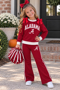 Ensembles de vêtements décontractés et respirants pour enfants, avec sweat-shirt et jupe à nœuds pour petites filles, pour l'équipe de football scolaire, saison de cheerleading, pour sœurs - Product Image 2