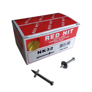 Clous en acier pour béton NK32 rouge à succès avec tige lisse et rondelle métallique - Product Image 4