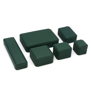 Leather Jewelri Jewellery Box Leather Luxury Genuine Leather Emerald Green Jewelri Necklace Bracelet Jewellery Gift Box Packaging Custom