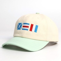 Casquette Snapback en toile personnalisée brodée, bicolore, non structurée, réglable, style Dad Hat