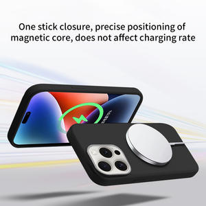 جراب هاتف مغناطيسي من السيليكون السائل للجنسين Apple 16 لهاتف iPhone 15 Pro ومتوافق مع iPhone 14 و <span class=keywords><strong>13</strong></span>، منتج مطاطي بفتحة عدسة كبيرة - Product Image 4