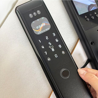 Serrure de porte intelligente moderne A60 avec Cloud et carte mémoire, contrôle WiFi et via application Tuya, en noir mat pour portes en bois/aluminium/acier