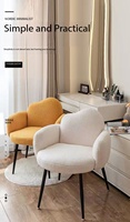 Fauteuil d'appoint en velours Teddy, fauteuil moderne avec pieds en métal pour chambre à coucher, salle de maquillage, salon