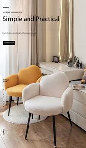 <span class=keywords><strong>Fauteuil</strong></span> d'appoint en velours Teddy, <span class=keywords><strong>fauteuil</strong></span> moderne avec pieds en métal pour chambre à coucher, salle de maquillage, salon - Product Image 2