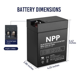 Batterie au plomb-acide scellée VRLA compacte 6V 100Ah 200Ah, durée de vie de 5 ans, pour UPS, fauteuils roulants, voiturettes de golf, éclairage - Product Image 3
