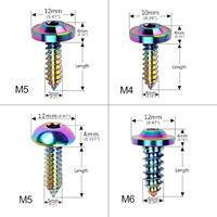 Sekrup Tombol Torx Self-Tapping Paduan Titanium Pelangi, Sekrup Titanium Grade 5 untuk Sepeda Motor