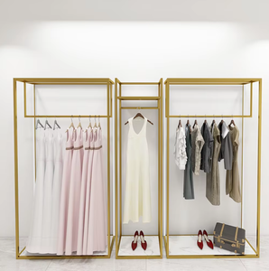 Espositori <span class=keywords><strong>da</strong></span> Terra di Lusso Placcati in Oro per <span class=keywords><strong>Negozi</strong></span> di <span class=keywords><strong>Abbigliamento</strong></span>; Arredamento Espositivo Resistente per Boutique - Product Image 3
