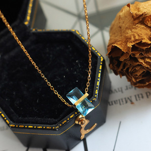 Collier pendentif en acier inoxydable <span class=keywords><strong>de</strong></span> 12 <span class=keywords><strong>mois</strong></span>, pierre <span class=keywords><strong>de</strong></span> naissance, Rectangle, Zircon, personnalisé, bijoux colorés pour femmes, <span class=keywords><strong>2022</strong></span> - Product Image 4