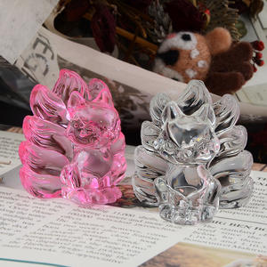 Pièces d'affichage <span class=keywords><strong>de</strong></span> table d'animaux <span class=keywords><strong>de</strong></span> renard à neuf queues en verre créatif pour attirer <span class=keywords><strong>l</strong></span>'<span class=keywords><strong>argent</strong></span> cadeaux en cristal en gros - Product Image 4