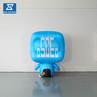 Robot gonflable bleu personnalisé, modèle de personnage de dessin animé, pour la promotion d'événements en plein air, dispositif publicitaire