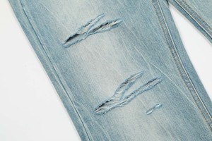 Уличные стираются Изношенные Джинсы зауженные джинсы для мужчин брюки мешковатые джинсы джинсовые джинсы мужские - Product Image 6