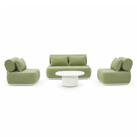 Ensemble de salon d'extérieur 4 places couleur personnalisée avec table basse en aluminium thermolaqué blanc