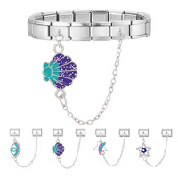 Bracelet à breloques italiennes multifonctionnel en acier inoxydable, module créatif DIY, double accessoire de bijouterie pour enfants