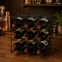 Porte-bouteilles à vin sur pied, organisateur de rangement multi-bouteilles pour comptoir et support de transport portable pour vin OEM ODM