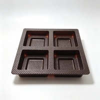 4-delige versfruit schaal liner halal recycleerbare PET blisterverpakking voor afternoon tea party afhaal groothandel