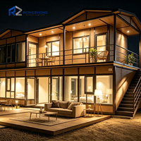 Maison d'hôtes moderne en conteneurs d'acier à deux étages avec chambre, bâtiment préfabriqué pour camps de vacances en plein air