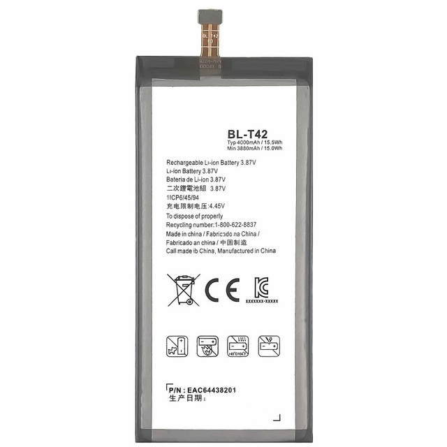 REAL CAP Replacement Battery BL-T42 for LG V50 V50S ThinQ Smartphone G8X LM-V500 Cell Phone Lithium Ion Batteries Factory OEM