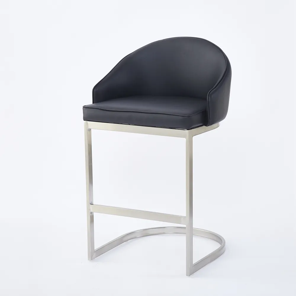 French pu leather metal colorful bar stools chair custom pu chromed leg taburete