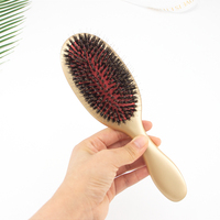 Cepillo de pelo de marca privada, cerdas negras de plástico, extensión de pelo, peluca, venta al por mayor