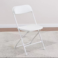 Chaise pliante d'extérieur de qualité commerciale ZDY-92 avec siège et dossier en plastique blanc, structure métallique, imperméable, portable