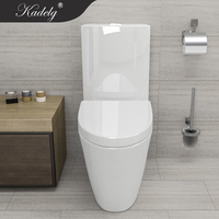 Cuvette de toilette en céramique monobloc au design moderne, piège en P à double chasse d'eau, marque internationale pour l'utilisation dans la salle de bain en Malaisie.