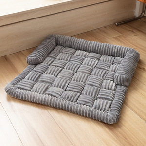 Otoño Invierno cálido sofá cuadrado nido de coche moderno a cuadros almohadilla para mascotas para Gatos Perros suave y lindo patrón sólido perrera para perros perrera para gatos - Product Image 4