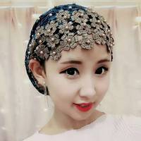 Hiyab Moderno para Mujer, Color Sólido, Turbante Musulmán, Gorro con Decoración Floral, Pañuelo para la Cabeza, Estilo Ramadán, Sombreros Indios
