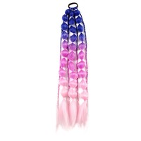 Extensions de cheveux en queue de cheval arc-en-ciel avec élastique, extensions de cheveux colorées, 22 pouces, queue de cheval ombrée colorée sirène pour femmes