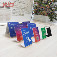 Impression personnalisée Acrylique PVC Restaurant Menu Table Présentoir NFC Robinet Table d'Affaires Présentoir