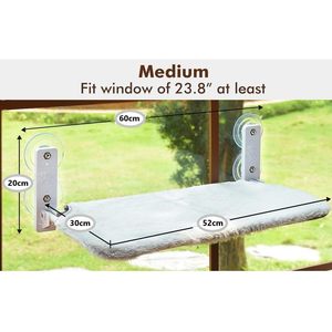 SKY-TOUCH Foldable Cordless Cat Window Perch 4 Strong Suction <b>Cups</b> Solid Metal Frame Soft Plush Pad for <b>Small</b> Animal Supplies - Product Image 6