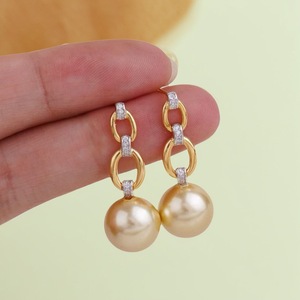 WENCHI DIY Luxury Women's Silver S925 Drop Earrings Model 10879 Accessories with 10-13 Empty Earnail Supports Light Pearl China - Product Image 1