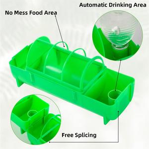 Mangeoire et <span class=keywords><strong>abreuvoir</strong></span> 2 en 1 pour volailles, en plastique anti-déversement, bac à nourriture automatique pour poulets, canards, <span class=keywords><strong>cailles</strong></span> et oiseaux - Product Image 3