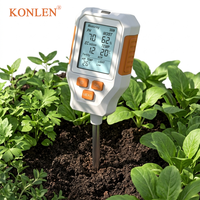Testeur de sol numérique portable 3/7-en-1 pour plantes : pH, EC, température, humidité, fertilité, luminosité du soleil - Fonctionne avec 3 piles AAA