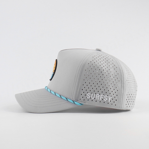 หมวกกอล์ฟมี5แผงผ้าออกซ์ฟอร์ดด๊อกบี้แผ่นยางปักโลโก้ปรับได้ปรับสแนปแบคระบายความร้อนลายตาราง - Product Image 3