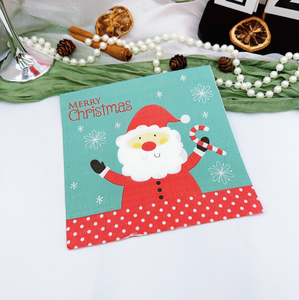 Großhandel 330mm*330mm 2-lagige 4-fach Gefaltete Weihnachtsmann-Bedruckte Papier-Einweg-Cocktailservietten Weihnachtsbestände - Product Image 4