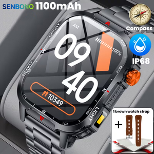 Reloj Inteligente SENBONO V35 Grande, 1100mAh, Brújula, Asistente de Voz, Llamadas Bluetooth, Múltiples Modos de Ejercicio, Relojes Inteligentes Deportivos para Hombre - Product Image 1