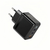 Pengisi Daya Ponsel Anti Api Khusus 45W GaN III USB-C/USB-A Pengisi Daya Cepat 3-Port PPS PD Ringkas untuk Laptop & Perangkat